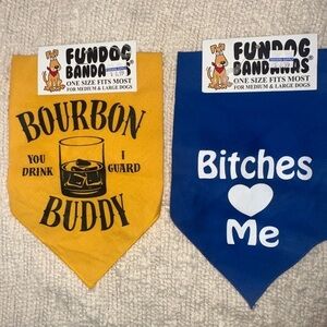 NWT FUN DOG BANDANAS Lot of 2.          “One size fits most-Medium & Large Dog🐶